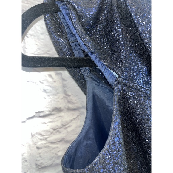 Rickie Freeman x Teri Jon Jacquard Blue Metallic Cocktail Dress Size 6 READ - Picture 10 of 15